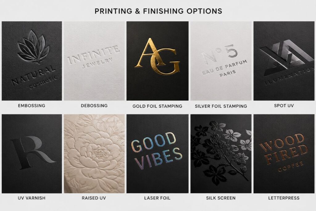 custom packaging insert materials and finishing options