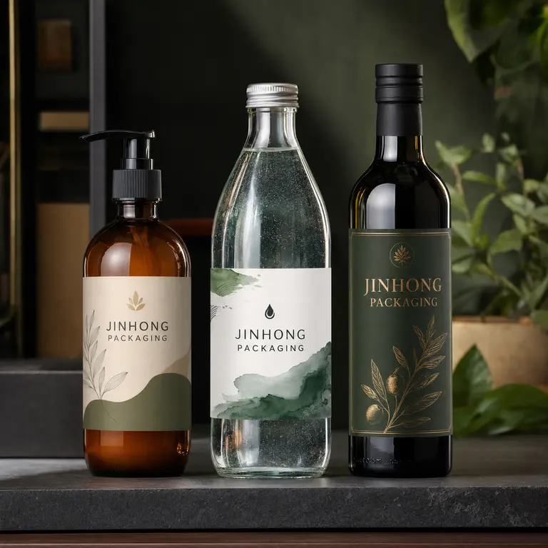 custom printed labels for glass and cosmetic bottles