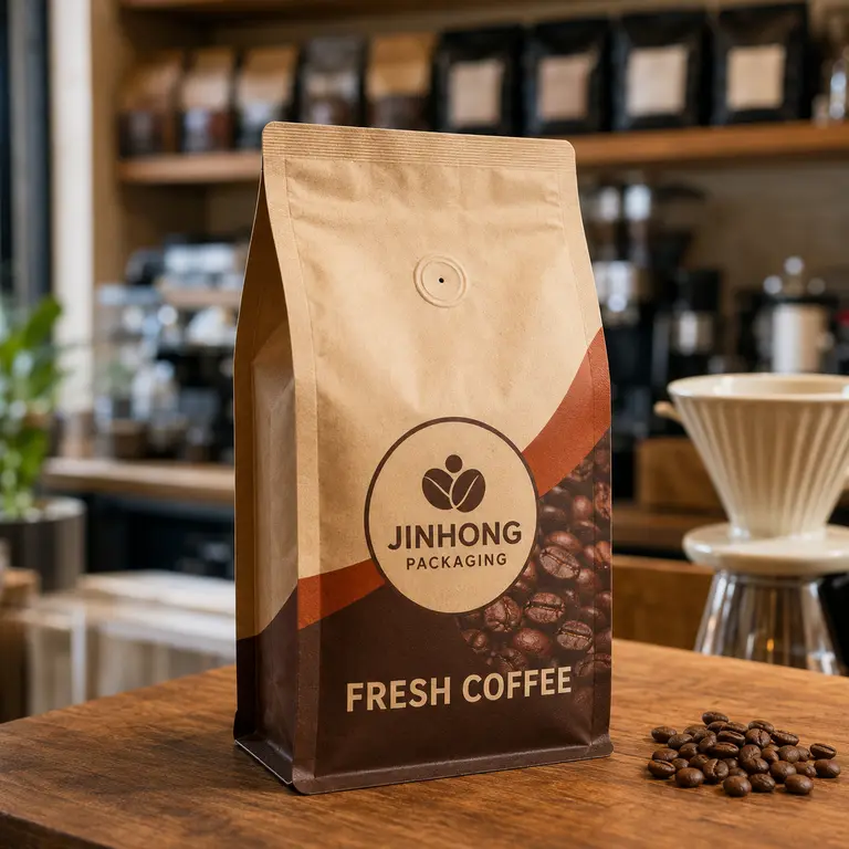 custom coffee bags with one-way degassing valve