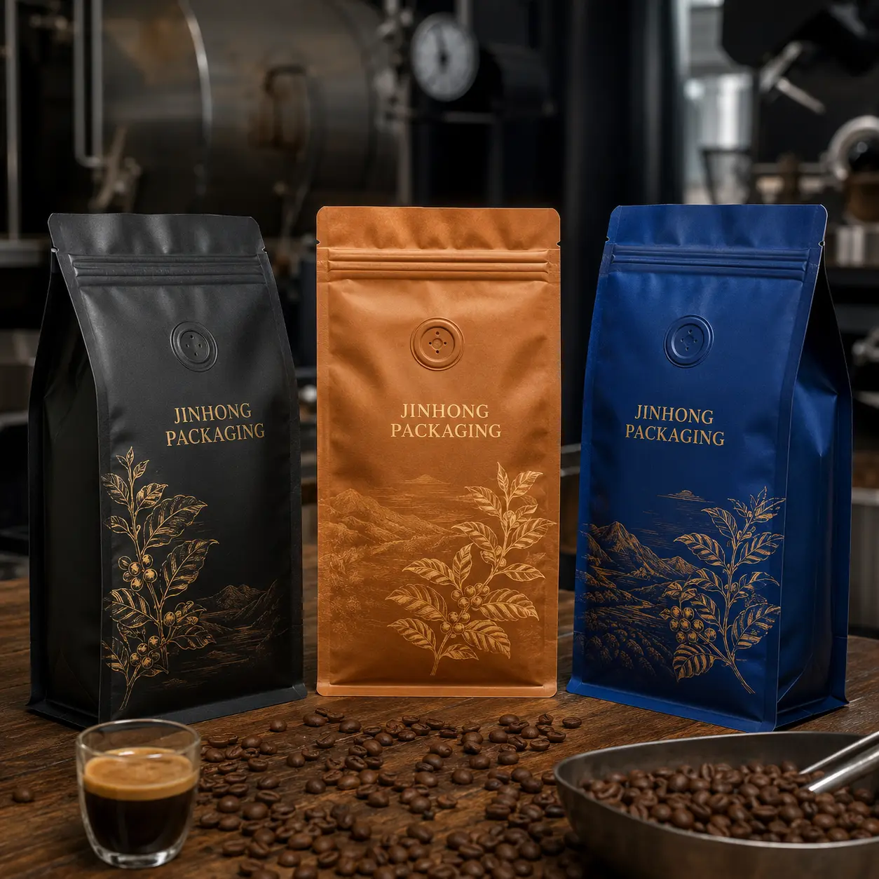 coffee bags with one-way degassing valves