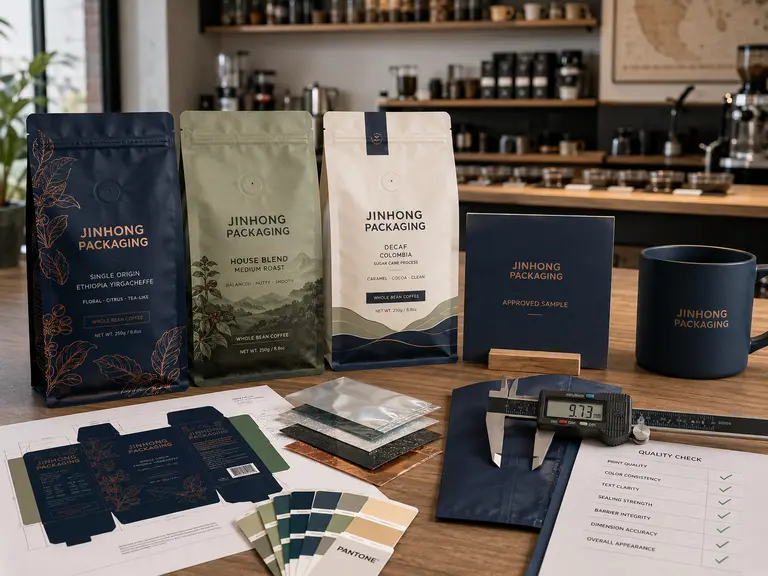 coffee packaging sample and quality coordination