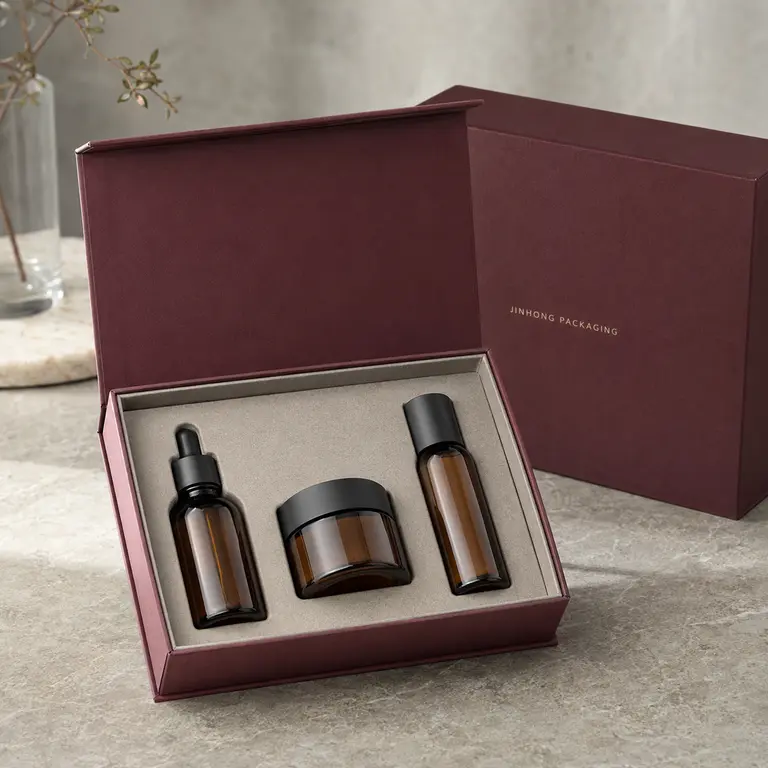 cosmetic gift boxes with fitted skincare packaging