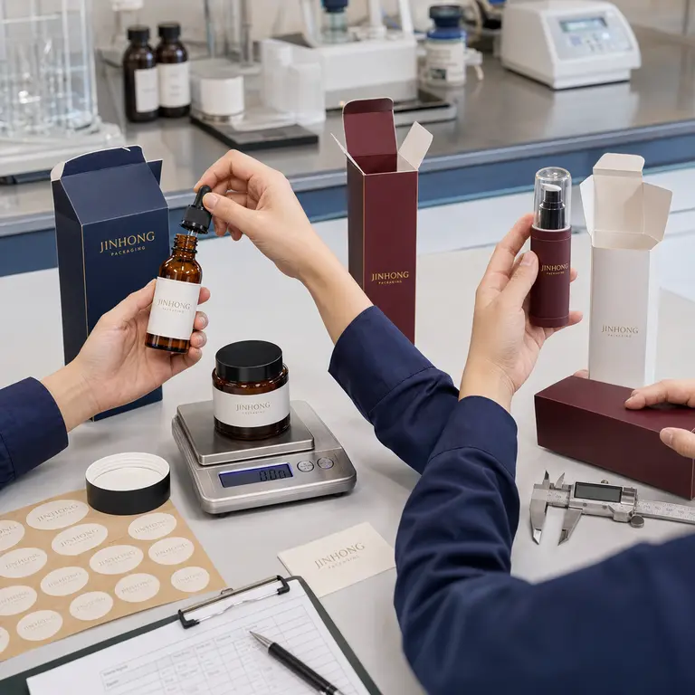 Cosmetic packaging compatibility and sample testing