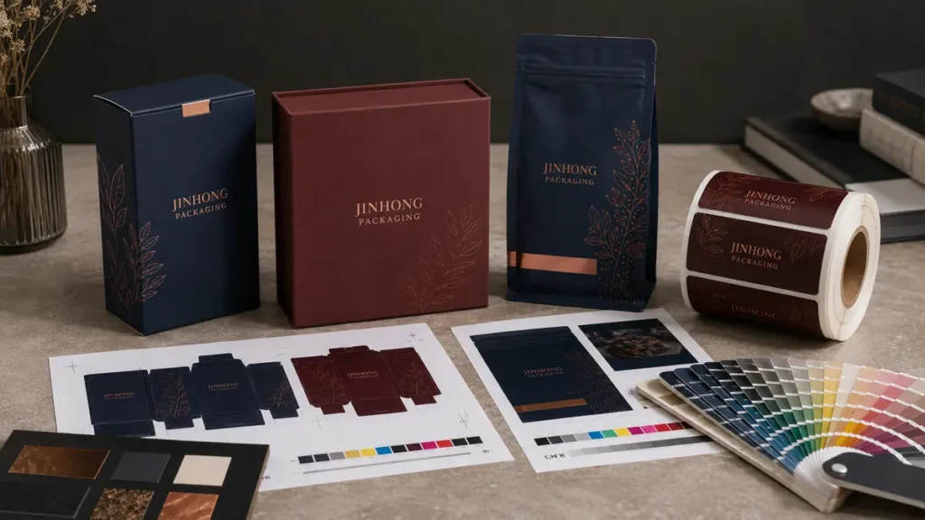 Custom packaging printing methods and finishes