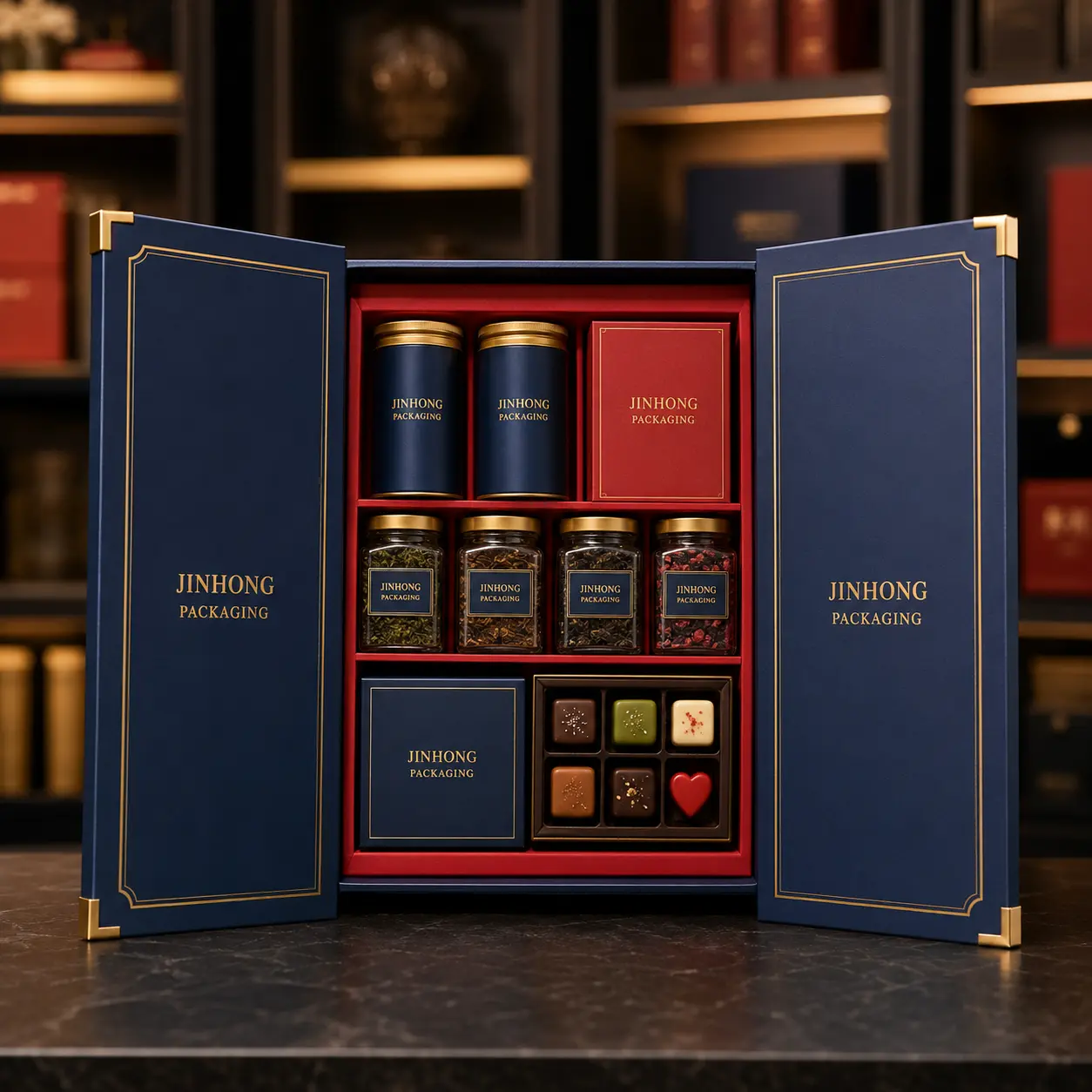double-door magnetic gift boxes for luxury sets