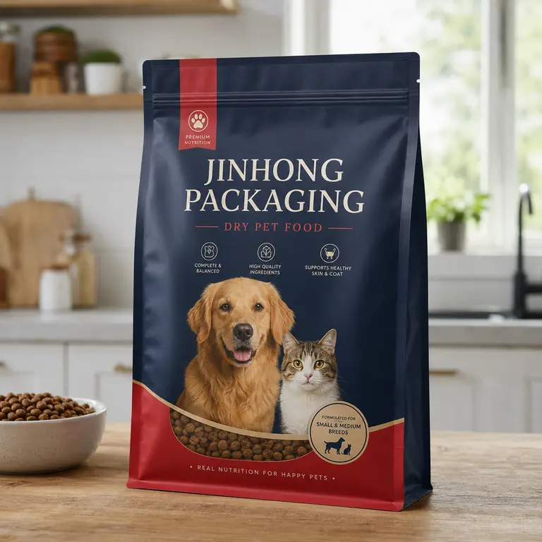 custom stand-up pouch for dry pet food
