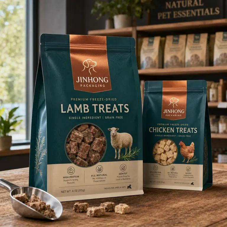 flat bottom pet treat packaging bags