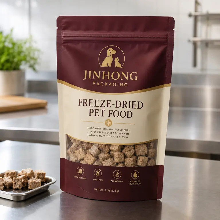 high-barrier pouch for freeze-dried pet food