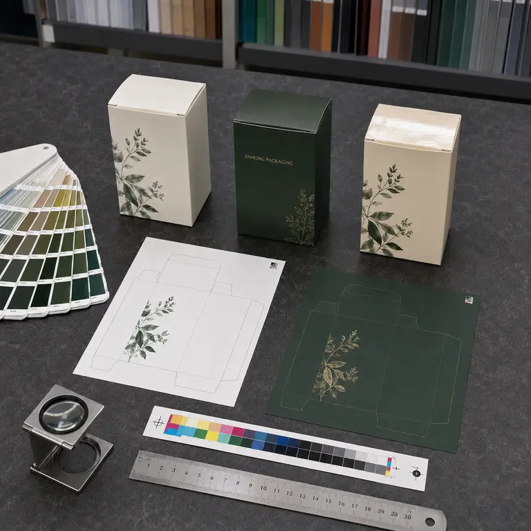 Packaging box printing color proof and sample comparison