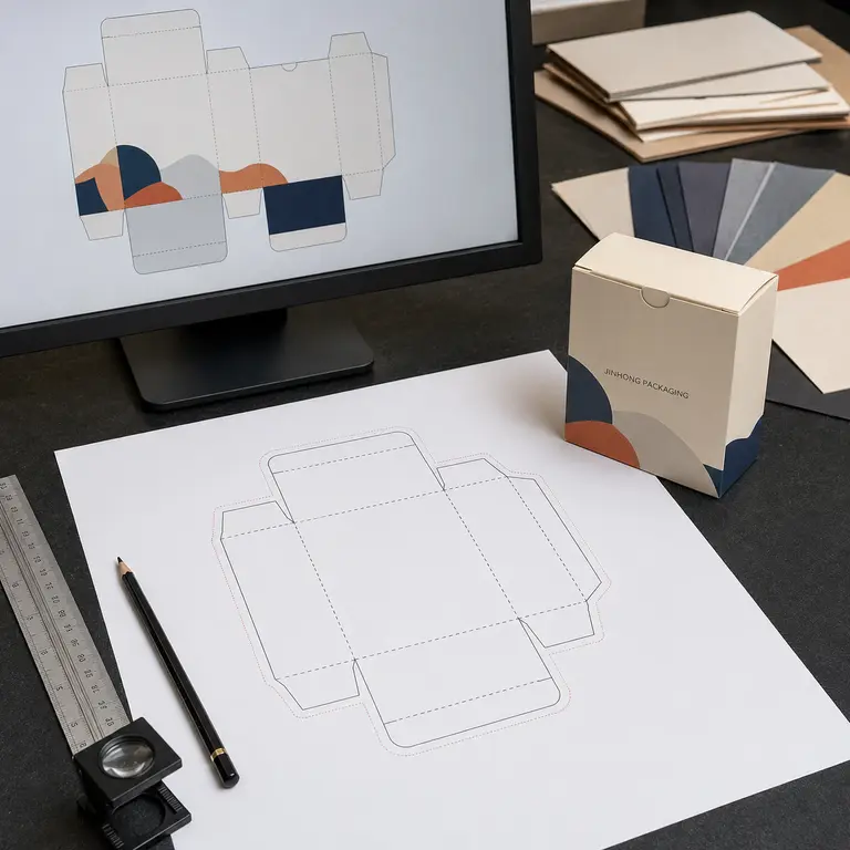 Packaging box printing dieline and artwork preparation