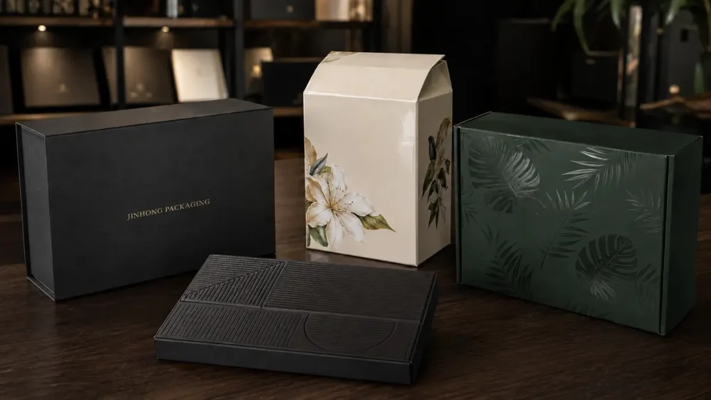 Packaging box finishes with foil embossing and Spot UV