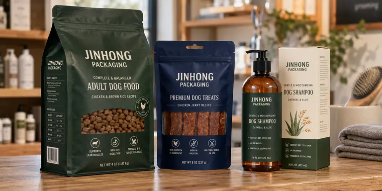 custom pet food treat and care packaging