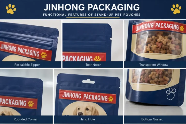 functional features of custom stand-up pet pouches