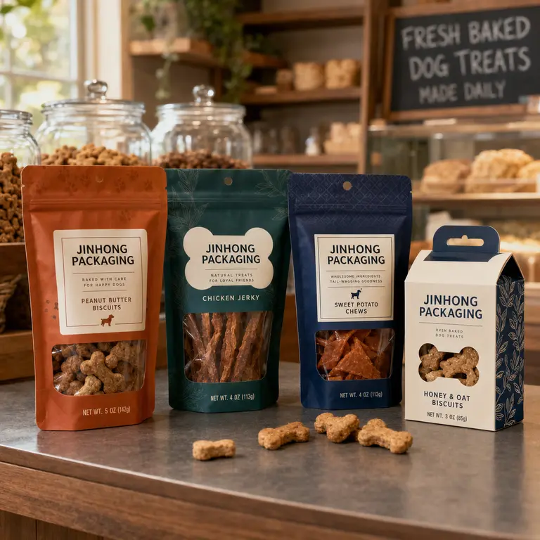 custom pet treat packaging pouches and paper boxes