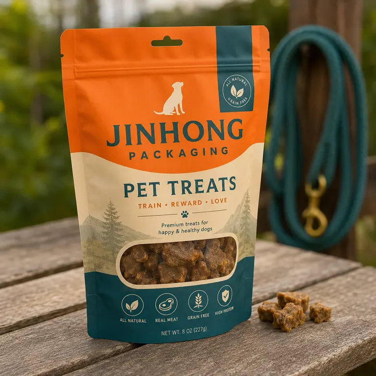 resealable stand-up pet treat pouch