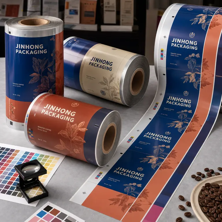 custom printed rollstock film for coffee packaging