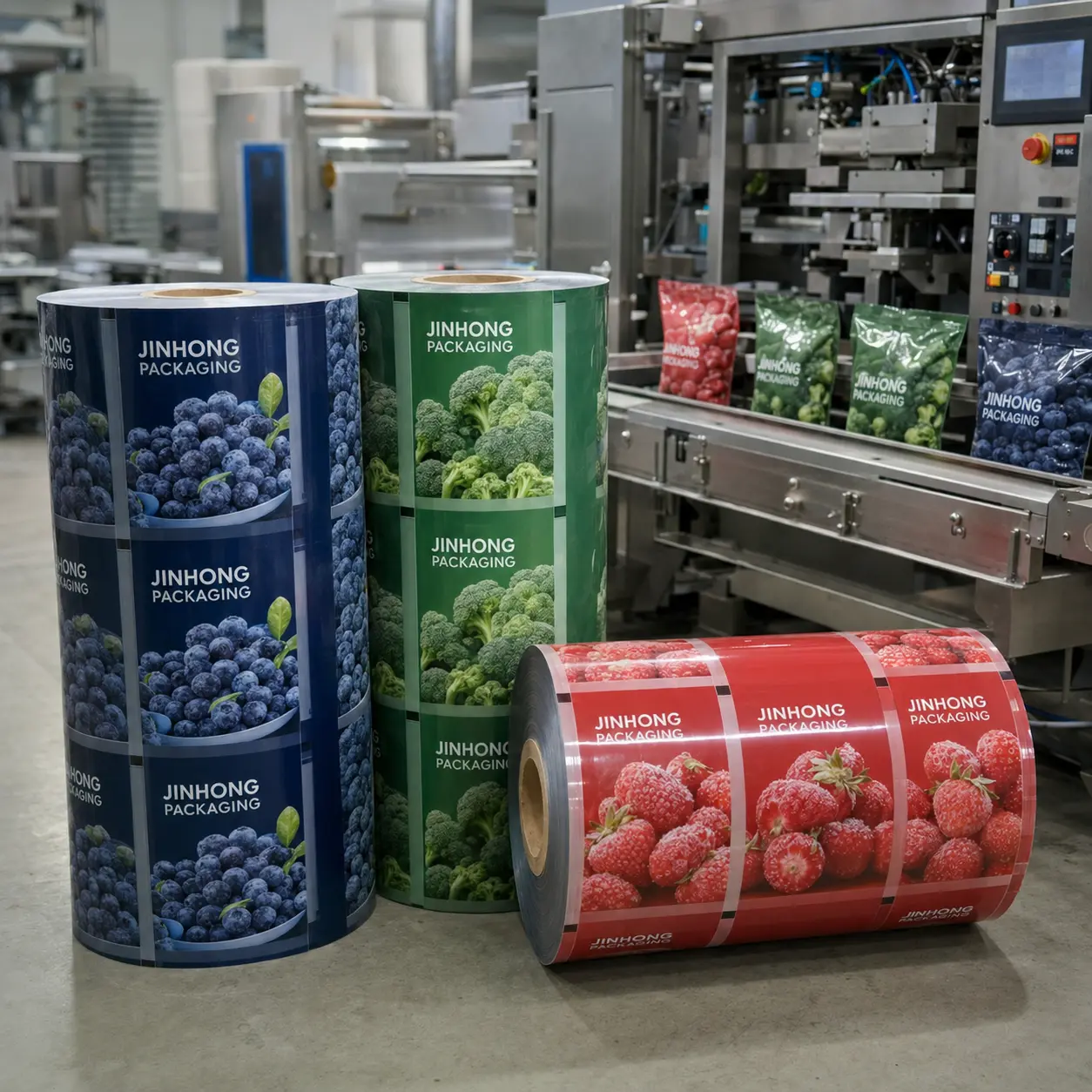 custom printed rollstock film for frozen food
