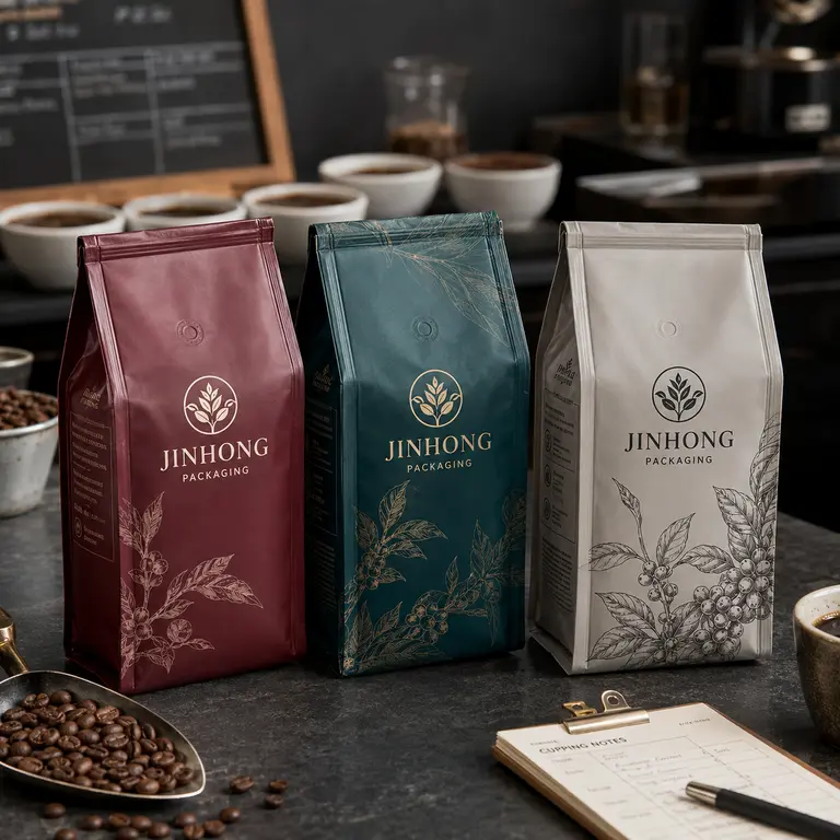 custom quad seal coffee bags with reinforced side seams