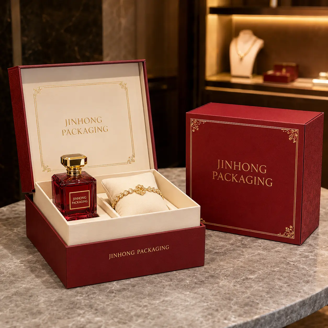 shoulder and neck custom rigid boxes for luxury products