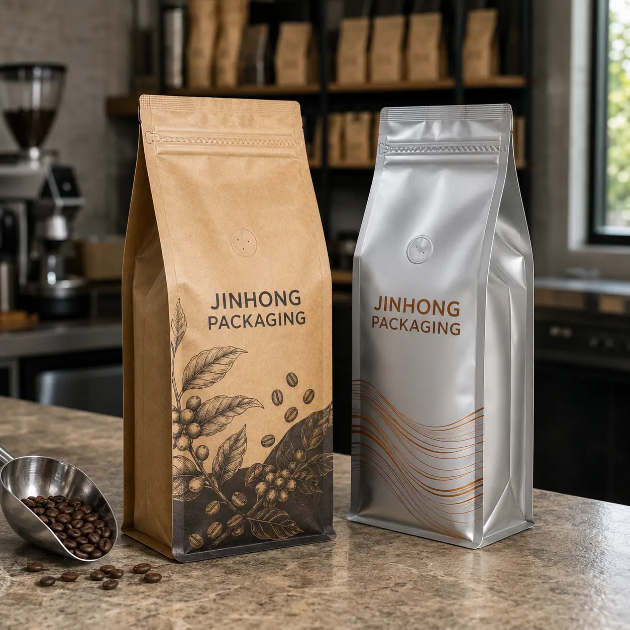 side gusset coffee bags for retail coffee