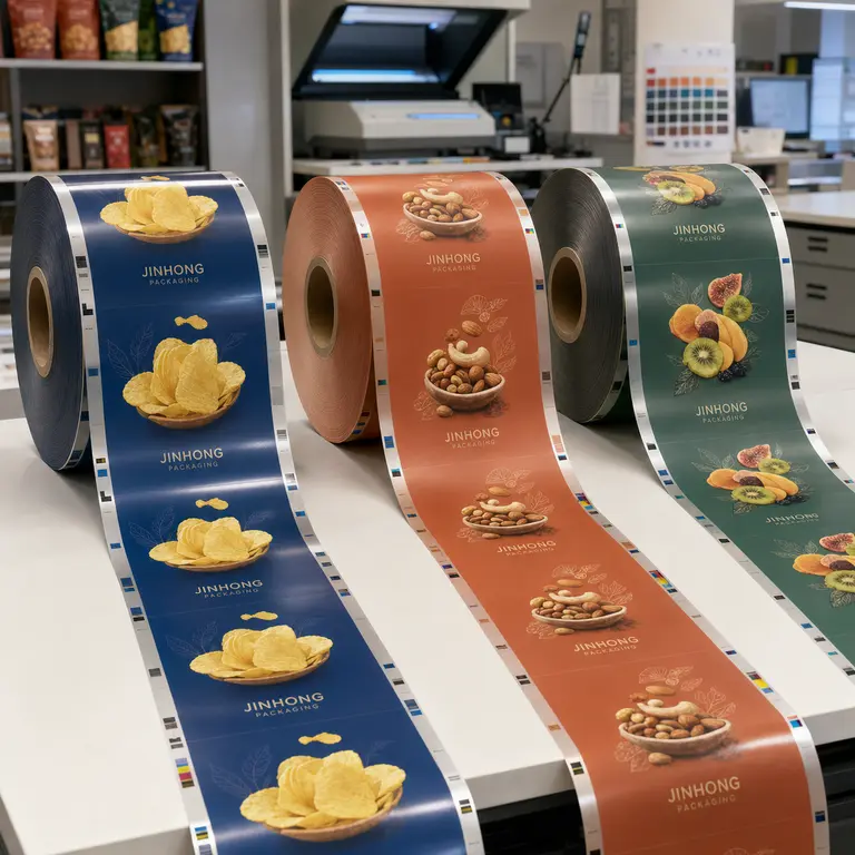 custom printed rollstock film for snack packaging