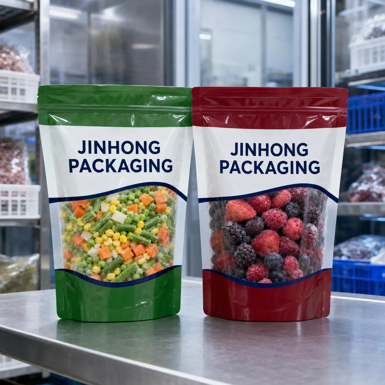 custom stand-up frozen food pouches