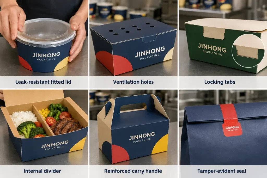 functional features of takeaway food packaging