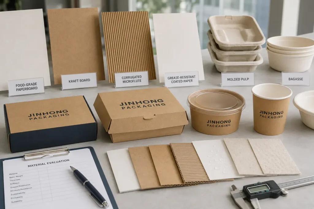 materials for custom takeaway food packaging