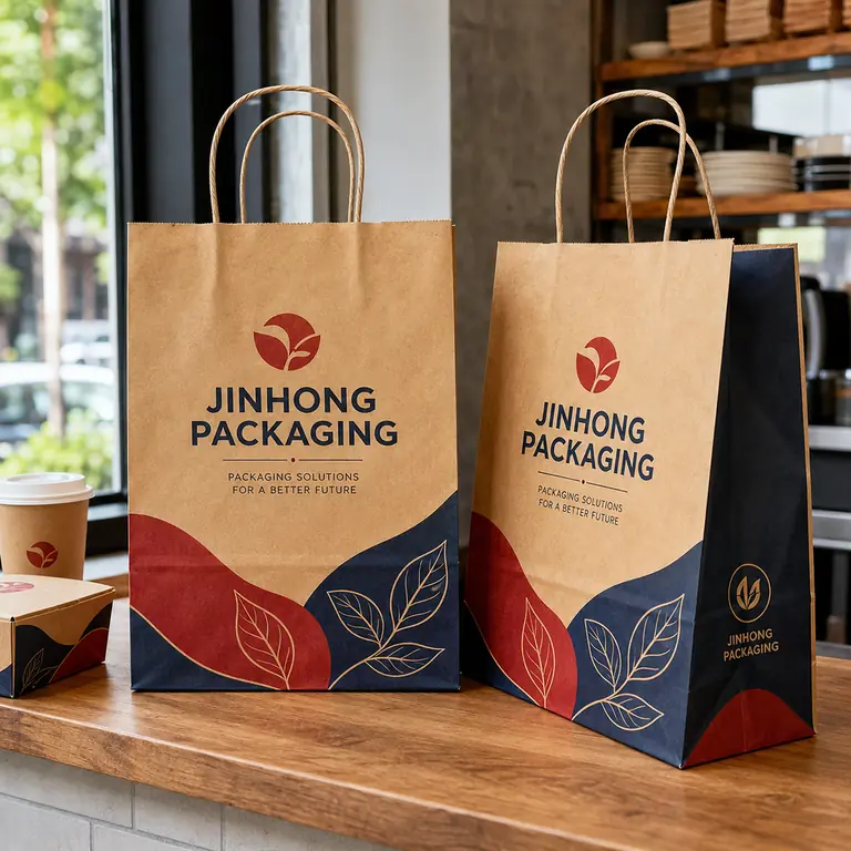 custom takeaway paper bags with handles