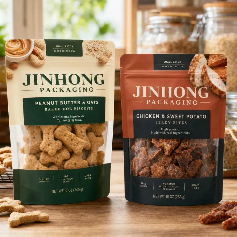 pet treat packaging bags with transparent windows
