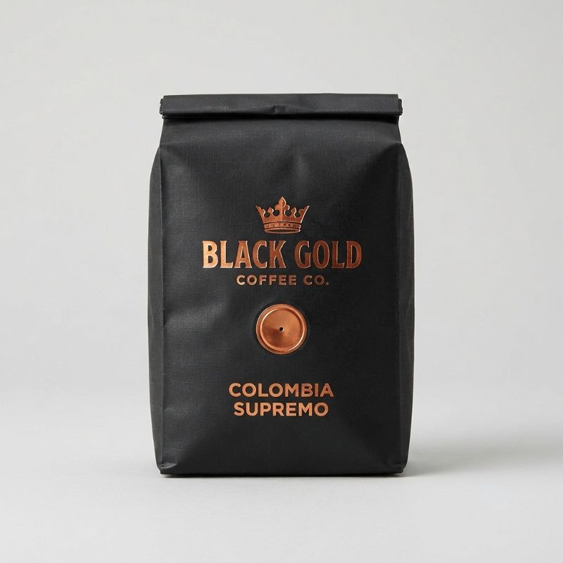 quad seal coffee bags with valve for retail packaging