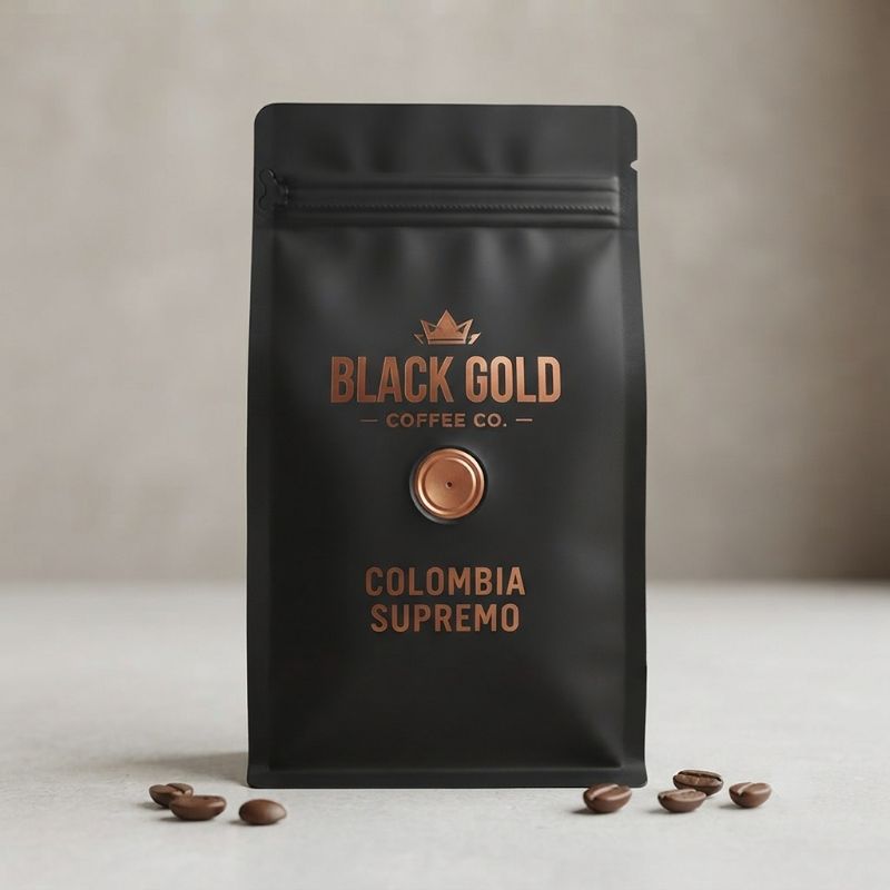 stand up coffee bags with valve for ground coffee