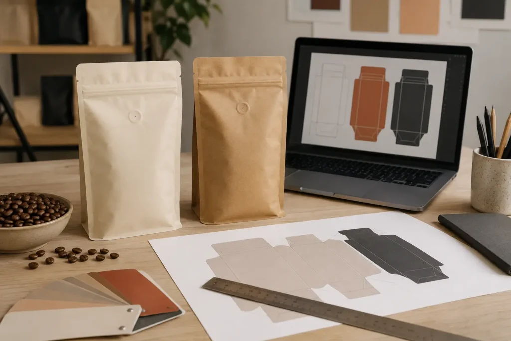 coffee bag artwork guide for dielines and print ready files