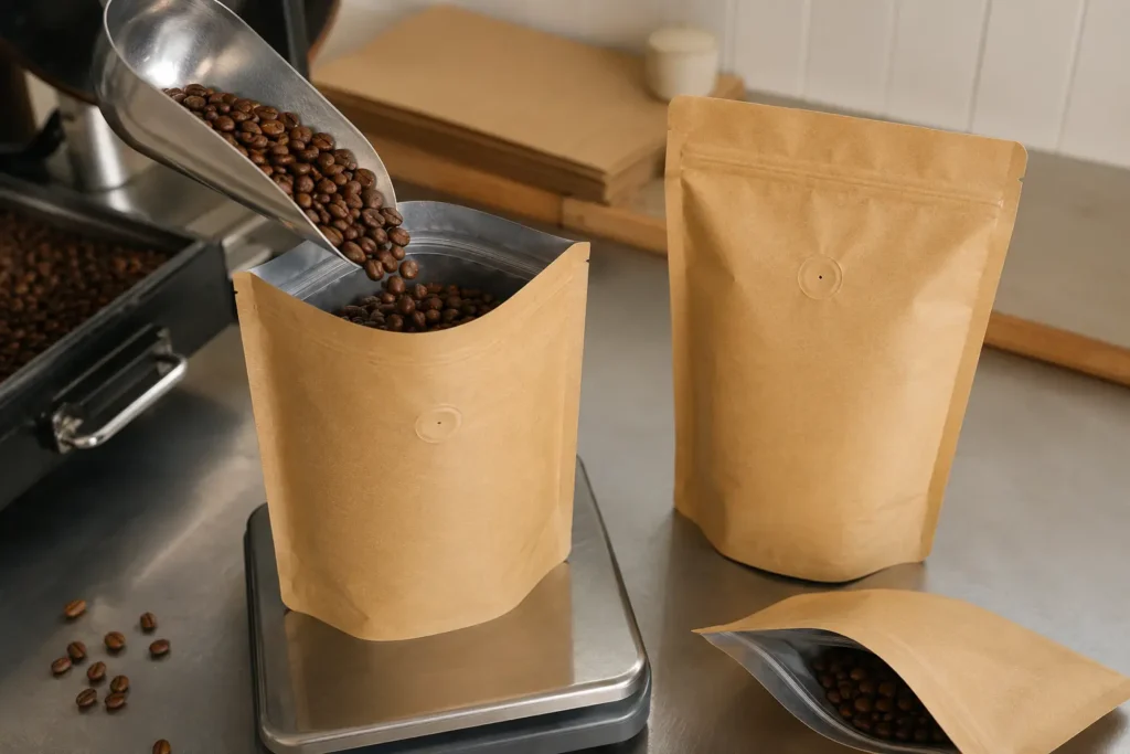 coffee bag filling level headspace zipper and valve clearance