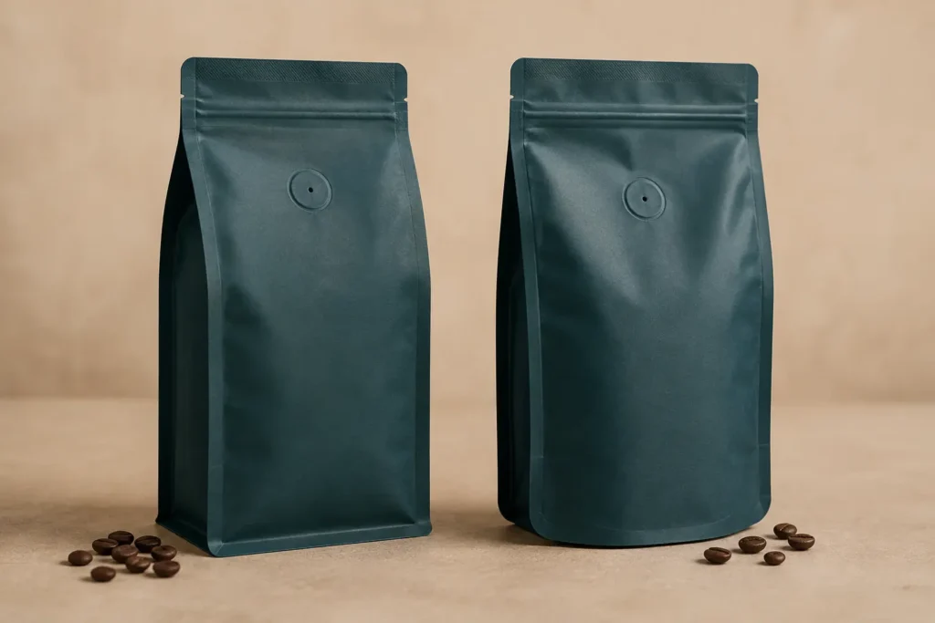 flat bottom vs stand up coffee pouches
