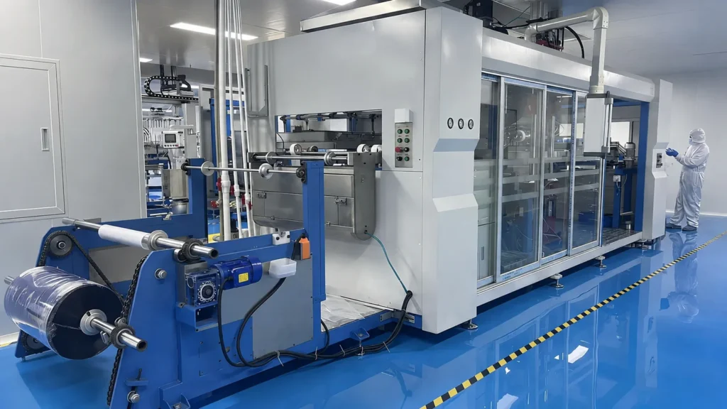 Selected manufacturing partner cleanroom medical packaging production line