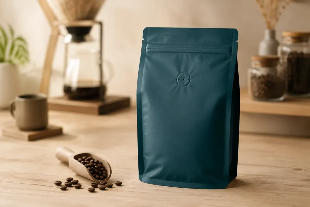 stand up coffee pouch with degassing valve