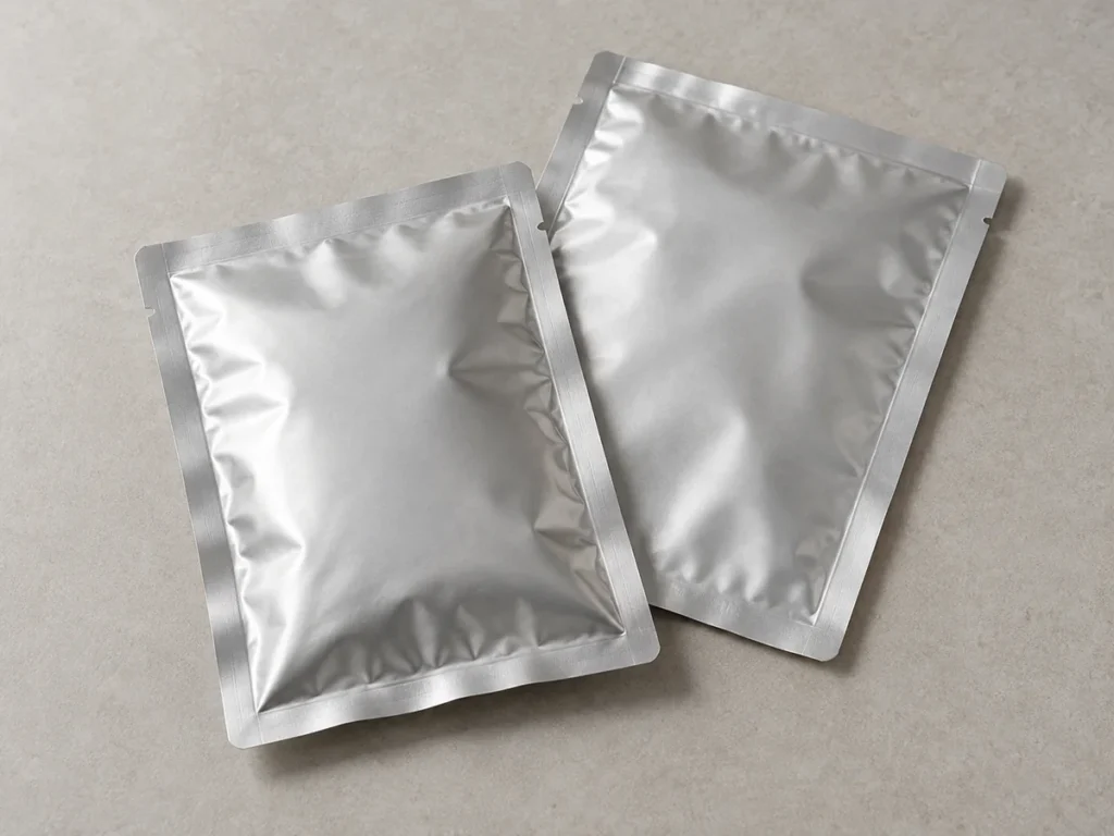 Unprinted aluminum foil retort pouches for food packaging